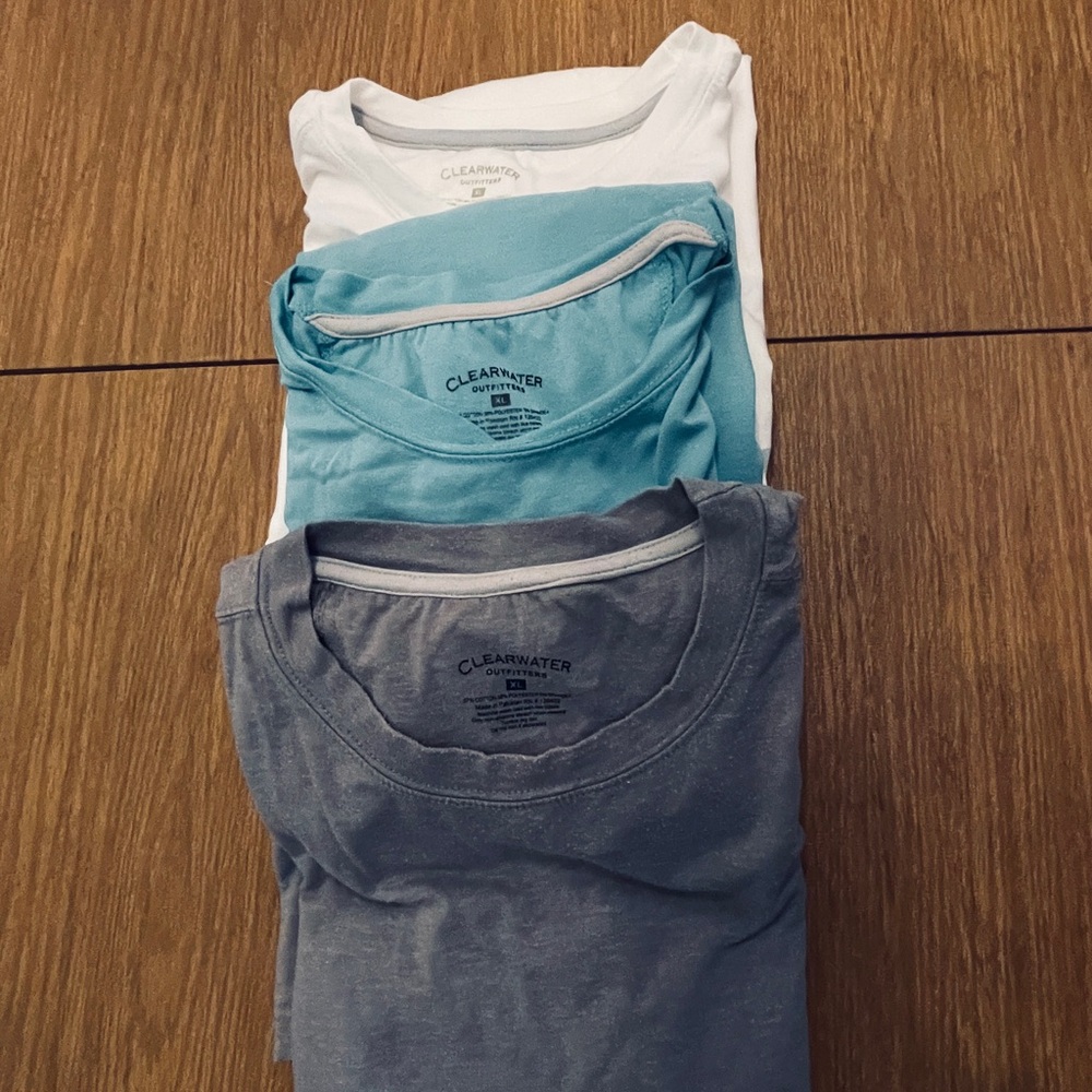 Clearwater Men's Short Sleeve Shirt Trio - White, Blue, and Gray